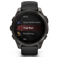 Smartwatch Garmin fēnix® 8 - 47 mm, AMOLED Sapphire, Titanio, Carbon Gray DLC con cinturino in silicone Black/pebble grey in Policarbonato 010-02904-21 - 010-02904-21